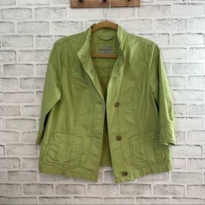 Eddie Bauer Spring Green 3/4 Sleeve Jacket Blazer MEDIUM #WB326